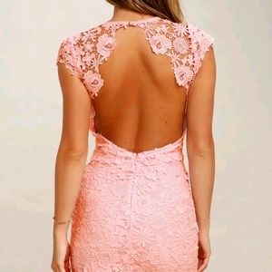 NWT Lulu's Baby Pink Lace Dress